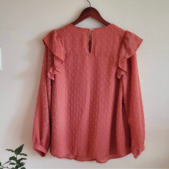 Jodifl Swiss Dot Rust Floral Embroidery Top - Picture 6 of 8